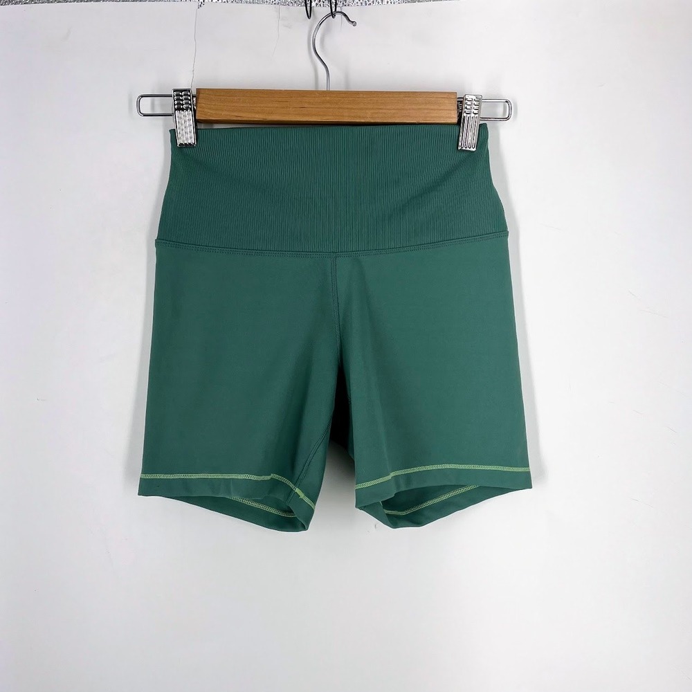 Nike One Dri-FIT Womens High Waisted 7" Biker Shorts Teal Green FN3311-361 Small